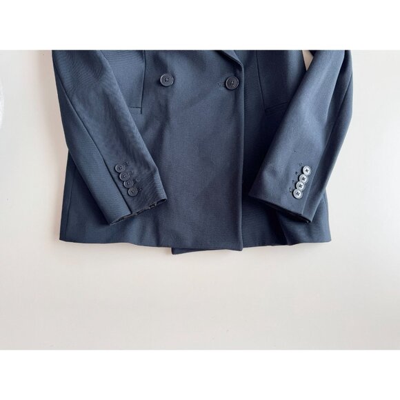 Aritzia TALULA Navy Blue Wool Twill Double Breasted Peak Lapel Blazer, Size 2 - Picture 9 of 15